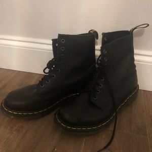 Black leather doc martins